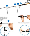 Instructions on assembling Ultra Lightweight Aluminum Collapsible Trekking Poles With Cork Grips, Adjustable 39 To 47 Inches, Foldable Hiking Poles.
