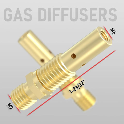 Flux Core Welding Gun Accessories Kit With 24 Pcs Includes 20 Tips.035, 2 Rubber Wood Gasless Flux Core Nozzles And 2 Gas Diffusers