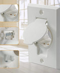 Central vacuum wall plate with round hinged inlet door; white plastic, 2-pack