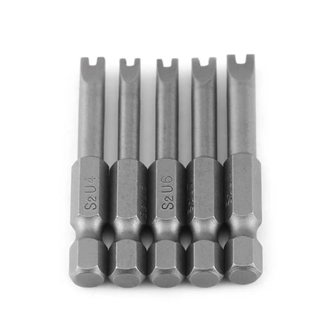 Heavy Duty 1/4 Inch Hex Shank Spanner Screwdriver Bits With Magnetic U Socket Heads U4 U5 U6 U7 U8 set showing S2 steel construction and hex shank