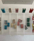 32V DC Slotted MCASE Cartridge Fuse Assortment Kit For Electronics And Automotive Use Includes Wide Range Of Fast Acting And Slow Blow Fuses With Clear Labels For Easy Selection in plastic organizer