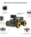 HIWONDER Raspberry Pi 5 AI Vision robot car kit with mecanum wheels, HD camera, ultrasonic sensor