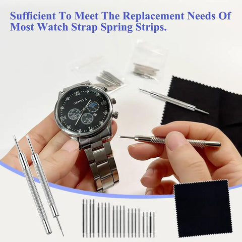 Heavy Duty Watch Band Pins Kit With 20 Spring Bars And Cleaning Cloth Pro Grade Replacement Pins And Link Removal Tool