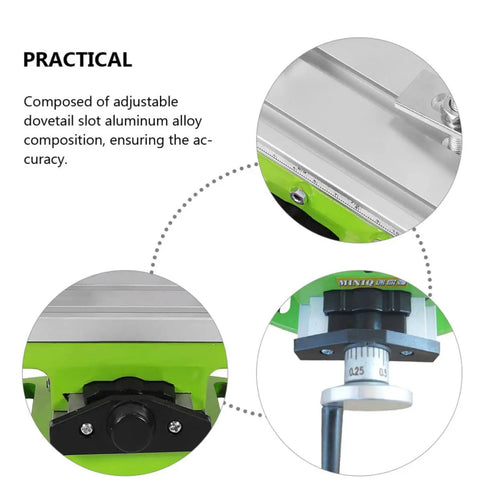 Portable Milling Machine Work Table Vise With Adjustable Xy Compound Slide highlighting aluminum components