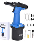 Professional Pneumatic Rivet Gun Equipped With Multi Size Nozzle Set Designed For Aluminum Steel And Stainless Steel Fabrication Tasks with accessories.