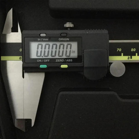Top Notch 6 Inch Digital Caliper With 0.0005 Inch Resolution showing digital display and stainless steel construction.