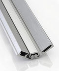 Close-up of Beefy Heavy Duty 83 Inch Continuous Geared Door Hinge Center Pivot For Storefront And Commercial Doors Aluminum Silver