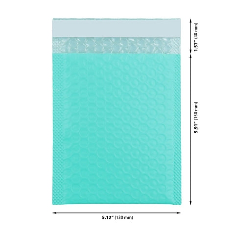 Teal 5x6 Inch Poly Bubble Mailers With Self Seal Adhesive Waterproof Padded Shipping Bags For Secure Item Protection 100 Count