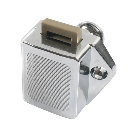 Close-up of Push Button Cabinet Latches for Furniture and Drawers, Shockproof Locking Mechanism With Easy Install, ABS Safety Latch
