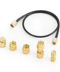 SMA Calibration Kit Set For NanoVNA H4 V2 V3 And SAA Mini1300 PS100 with connectors and jumpers on white background.
