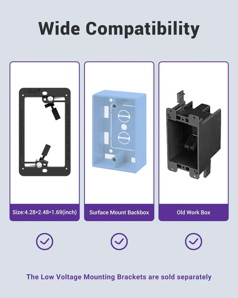 In-Wall Cable Management Brush Wall Plate Kit With Low-Voltage Mounting Box For Wall-Mount TV Hiding HDMI And Ethernet Cables Pass Through 3-Pack White And Black No More Cord Clutter Hides Messy Wires Behind Your TV With Seamless In-Wall Design And Easy compatibility options with various mounting boxes