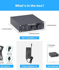 M03 200 Watt Subwoofer Amplifier With TPA3255 For Home Theater, showing amplifier, power adaptor, AC cord, user manual