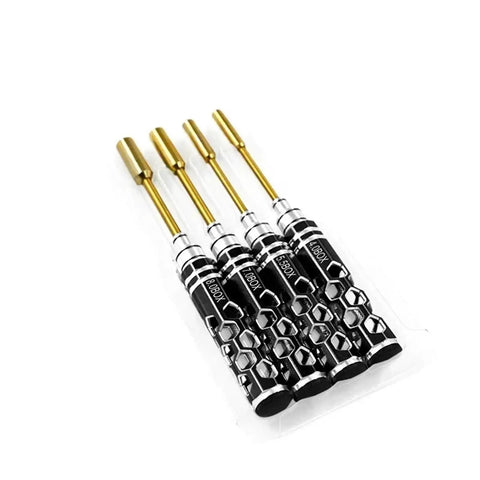Four Piece Hex Nut Wrench And Socket Tool Kit For RC Models Durable Steel Construction With 4.0 5.5 7 And 8mm Wrenches