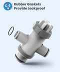 Dual Split Hose Plunger Valve For Above Ground Pools Replacement Shut Off Valve With Two Inlet Ports Easy Flow Control No Fuss Backwash And Filter Maintenance For Your Pool System, gray plastic valve with rubber gasket