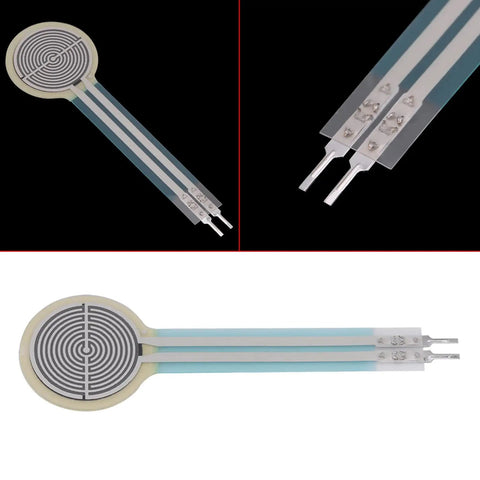 FSR402 Thin Film Pressure Sensor For Arduino And DIY Projects, Force Sensitive Resistor 0g To 10kg Range, Long Tail Flexible Cable, Easy Hookup For Precise Force Measurement In Industrial And Hobby Kits, round sensing pad and two metal terminals