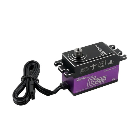 Beefy 25KG High Torque Steering Servo With Coreless Motor And Steel Gears 7.4V HV IP67 Waterproof Low Profile 180-270 Adjustable