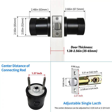 Top Tier Smart Fingerprint Door Lock With Dead Simple Biometric Entry For Heavy Duty Wood Or Metal Frames Featuring Slick Ic Card Backup Smartphone App Access And No Hassle Code dimensions and installation guide.