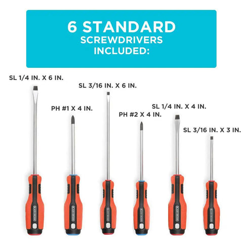 Magnetic Screwdriver Set With Precision And Full-Size Bits Phillips And Flat Head 12-Piece Swivel Endcaps For Tight Spaces