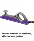 Dust Free Hand Sanding Block With Hookit Attachment System for Easy Abrasive Swaps 70 mm by 396 mm with vacuum attachment