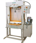 No Nonsense 30 Ton Electric Hydraulic Shop Press Heavy Workhorse For Auto Shop Repair featuring a robust steel frame and motor.