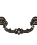 Six Pack Antique Black Bronze Drop Down Bail Drawer Pulls Rustic Vintage Cabinet Hardware Front View