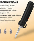 Desoldering Gun With 3 Nozzles Portable Electric Solder Sucker And Desolder Pump AC110V 30W Vacuum Tool for PCB Repair