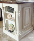 Traditional Cabinet Column 5W X 5D X 35.5H Unfinished Rubberwood Top Block 6in Bottom Block 7in displayed in kitchen island