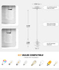 Dope Vintage Pendant Light Kit Featuring Extra Long Adjustable Hardwired Ceiling Cable With Ultra Safe E26 E27 Bulb Sockets for awesome DIY home decor vibes, showing adjustable wire length and E27 compatibility.