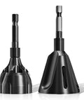 SIFFOI 2-pc tungsten carbide chamfer set with 1/4 inch hex shank; front and side views