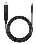 Heavy Duty 12V Car Adapter For Back Massage Seat Cushion Cigarette Lighter Jack Charger with coiled cable design.