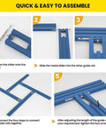 Heavy Duty Adjustable Juice Groove Routing Jig Built From Tough Anodized Aluminum components showing assembling process with precision guide rails.