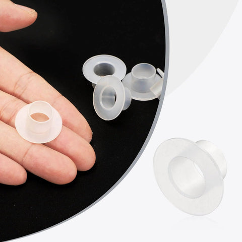 12 Pack Flanged Nylon Bearing Bushings For 12Mm Bore, 13.6Mm Outer Diameter, 11.2Mm Length, showing white self-lubricating plastic bushings