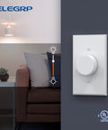 Digital Rotary Dimmer Switch For Dimmable LED, CFL, And Incandescent Bulbs, Single Pole Or 3-Way Setup, Matte White, Wall Plate Included.