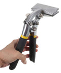 Hand holding Metal Seamer And Edge Seamer Pliers For Standing Seam Roofing, Heavy Duty Metal Bending Tool With Non Slip Handle