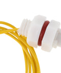 Liquid Level Sensor Float Switch For Water Tanks With Compact Design And High Sensitivity In PP Plastic Great For Water Treatment And Food Industries Low Power Operation Prevents Overflow And Dry Run close-up white housing with yellow cable