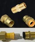 3/8 Inch Natural Gas Quick Connect Fittings, 100 Percent Solid Brass LP Gas Propane Hose Quick Disconnect Kit, Gas Grill Quick Connector Adapter