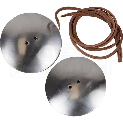 Steel Besagews Pair Pauldrons Armor For Medieval Reenactment And LARP Realistic Look And Feel 4.1 Inch Diameter with laces