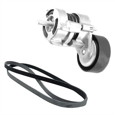 Reliable Drive Belt Tensioner Kit And Idler Pulley For BMW E87 120i E46 E90 E91 316i Plus X1 Models With N42 Or N46 Engine Keeping Things Smooth And Silent, silver pulley and black belt