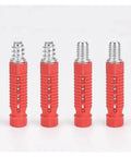 Nifty Hidden Cabinet Fasteners For No Fuss Furniture Building Rock Solid Zinc Alloy Expansion Bolts with red plastic casing.