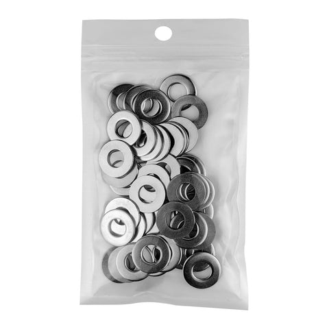 Bag of 25 stainless flat washers, 5/16 in ID, 11/16 in OD, 304 stainless