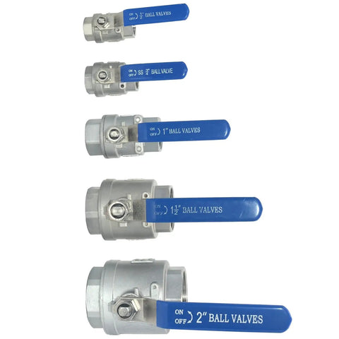 Heavy Duty NPT Female 316 Stainless Steel Full Port Ball Valve With Vinyl Handle, Built To Last, Low Torque Operation, PTFE Seals, 1000 WOG, Half Inch