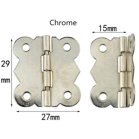 Miniature Butterfly Hinge Set For Dollhouses And Tiny Boxes Gold Silver Bronze 29mm X 27mm 10Pcs Or 20Pcs product image