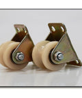 Beefed-Up Heavy Duty Nylon U-Groove Wheel Caster For Inverted Track And Sliding Doors, Smooth Silent Roller With Two Built-In Bearings, Perfect For Industrial Carts, Wire Rope Rails, Rolling Gates, And Gate Systems, 1.2 Inch Wheel, nylon track wheels