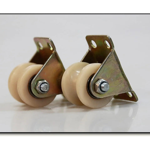 Beefed-Up Heavy Duty Nylon U-Groove Wheel Caster For Inverted Track And Sliding Doors, Smooth Silent Roller With Two Built-In Bearings, Perfect For Industrial Carts, Wire Rope Rails, Rolling Gates, And Gate Systems, 1.2 Inch Wheel, nylon track wheels