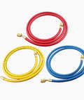 ANTFEES 72in HVAC refrigerant charging hoses set, 3pcs (red, yellow, blue) with brass fittings