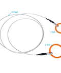 Heavy Duty Log Choker Cable 3/16 Inch X 10 Ft With Tow Rings For UTV ATV And Lawn Tractors, 2400 Lb capacity, forestry grade wire rope.