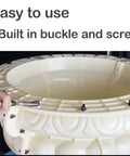 Mega Large Concrete Planter Mold For DIY Garden Projects, Heavy Duty Reusable ABS Molds For Large Flower Pots, Indoor Outdoor Concrete Planter Molds With Built In Latches And No Drilling Needed, 31.5 Inch showing built-in buckle and screw