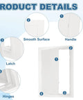 Heavy Duty Access Panel For Drywall 14 By 10 Inch Sleek White Abs Plastic Wall Plate showing handle, latch, hinges and smooth surface.