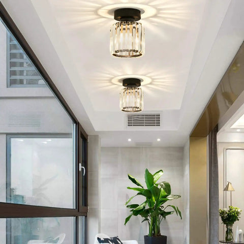 Compact Silver Modern Semi Flush Mount Ceiling Light Fixture With Chrome Finish, Antique Crystal Mini Chandelier Pendant