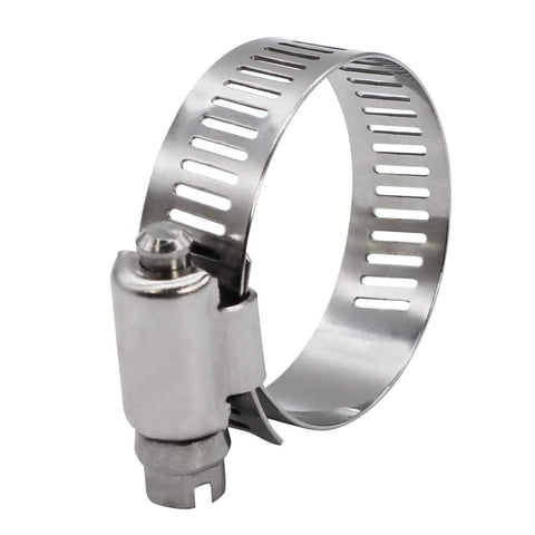 Beefed Up Stainless Steel 1 Inch Worm Gear Hose Clamp SAE 16 Size With Half Inch Band Width Fits 19 To 38 Millimeters Hoses Pack Of 10